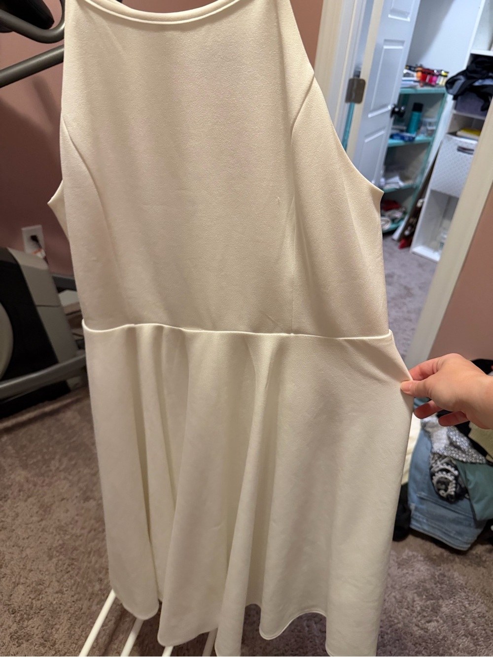 Lulu's Cream Sleeveless Mini Fit-and-Flare Dress